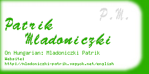 patrik mladoniczki business card